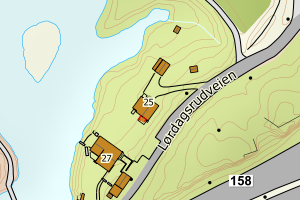 Kartbilde fra WMS-tjeneste av avviket