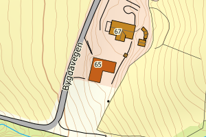 Kartbilde fra WMS-tjeneste av avviket