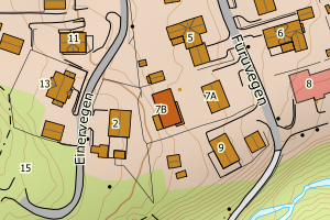 Kartbilde fra WMS-tjeneste av avviket