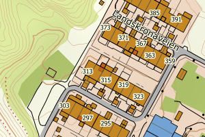 Kartbilde fra WMS-tjeneste av avviket