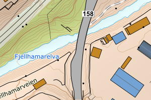 Kartbilde fra WMS-tjeneste av avviket
