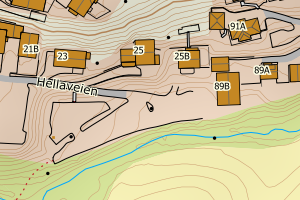 Kartbilde fra WMS-tjeneste av avviket