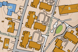 Kartbilde fra WMS-tjeneste av avviket