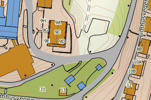Kartbilde fra WMS-tjeneste av avviket