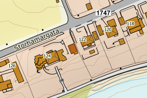 Kartbilde fra WMS-tjeneste av avviket