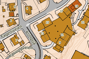 Kartbilde fra WMS-tjeneste av avviket