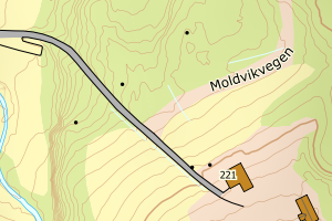 Kartbilde fra WMS-tjeneste av avviket