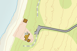 Kartbilde fra WMS-tjeneste av avviket