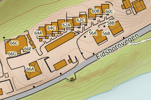 Kartbilde fra WMS-tjeneste av avviket