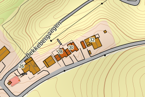 Kartbilde fra WMS-tjeneste av avviket