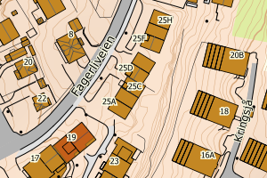Kartbilde fra WMS-tjeneste av avviket