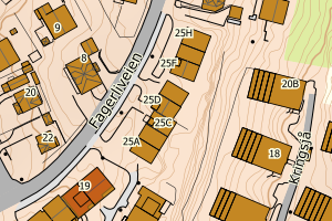 Kartbilde fra WMS-tjeneste av avviket