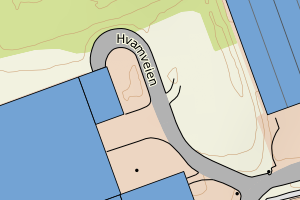 Kartbilde fra WMS-tjeneste av avviket