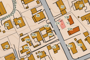 Kartbilde fra WMS-tjeneste av avviket