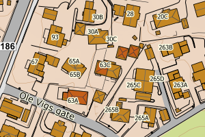 Kartbilde fra WMS-tjeneste av avviket