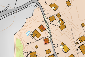 Kartbilde fra WMS-tjeneste av avviket