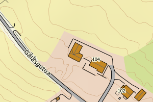 Kartbilde fra WMS-tjeneste av avviket