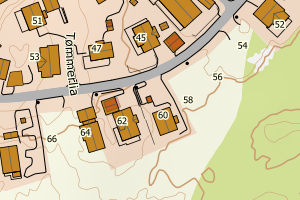 Kartbilde fra WMS-tjeneste av avviket