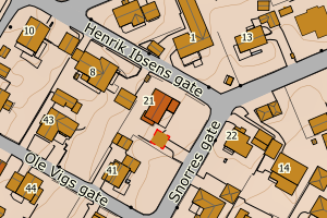 Kartbilde fra WMS-tjeneste av avviket