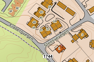 Kartbilde fra WMS-tjeneste av avviket