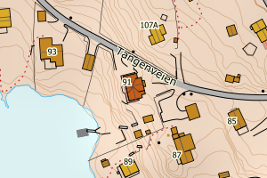 Kartbilde fra WMS-tjeneste av avviket