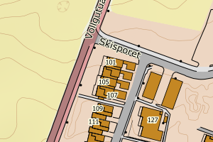 Kartbilde fra WMS-tjeneste av avviket