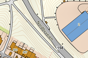 Kartbilde fra WMS-tjeneste av avviket