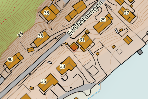 Kartbilde fra WMS-tjeneste av avviket