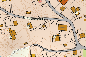 Kartbilde fra WMS-tjeneste av avviket