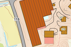 Kartbilde fra WMS-tjeneste av avviket