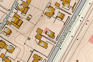 Kartbilde fra WMS-tjeneste av avviket