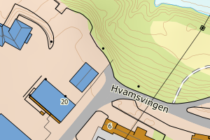 Kartbilde fra WMS-tjeneste av avviket