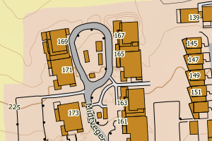 Kartbilde fra WMS-tjeneste av avviket