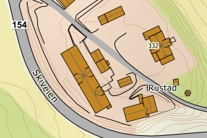 Kartbilde fra WMS-tjeneste av avviket