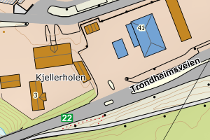 Kartbilde fra WMS-tjeneste av avviket