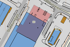 Kartbilde fra WMS-tjeneste av avviket