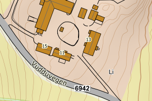 Kartbilde fra WMS-tjeneste av avviket