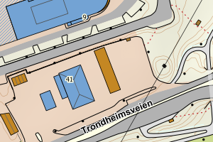 Kartbilde fra WMS-tjeneste av avviket