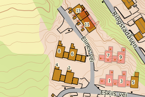 Kartbilde fra WMS-tjeneste av avviket