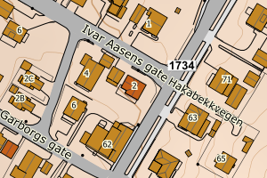Kartbilde fra WMS-tjeneste av avviket
