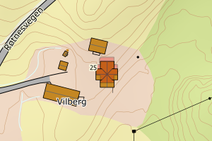 Kartbilde fra WMS-tjeneste av avviket