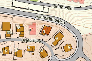Kartbilde fra WMS-tjeneste av avviket
