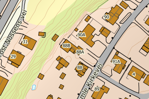 Kartbilde fra WMS-tjeneste av avviket