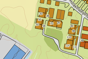 Kartbilde fra WMS-tjeneste av avviket