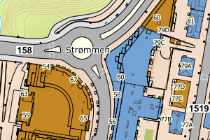 Kartbilde fra WMS-tjeneste av avviket
