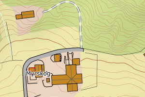 Kartbilde fra WMS-tjeneste av avviket