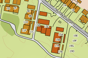 Kartbilde fra WMS-tjeneste av avviket