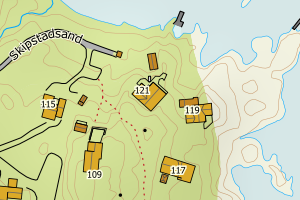 Kartbilde fra WMS-tjeneste av avviket