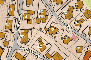 Kartbilde fra WMS-tjeneste av avviket