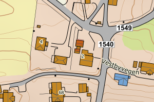 Kartbilde fra WMS-tjeneste av avviket